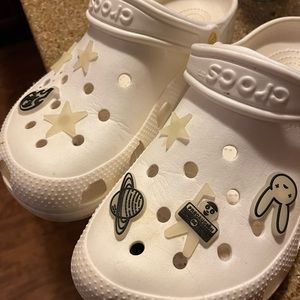 Bad bunny crocs and the charms glow in the dark
